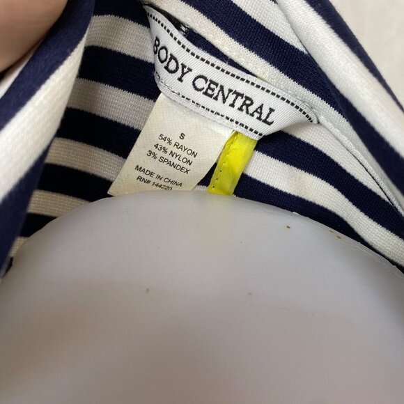 Body Central Striped Blazer Button White Navy Blue Blazer Coat Size S - Picture 6 of 10